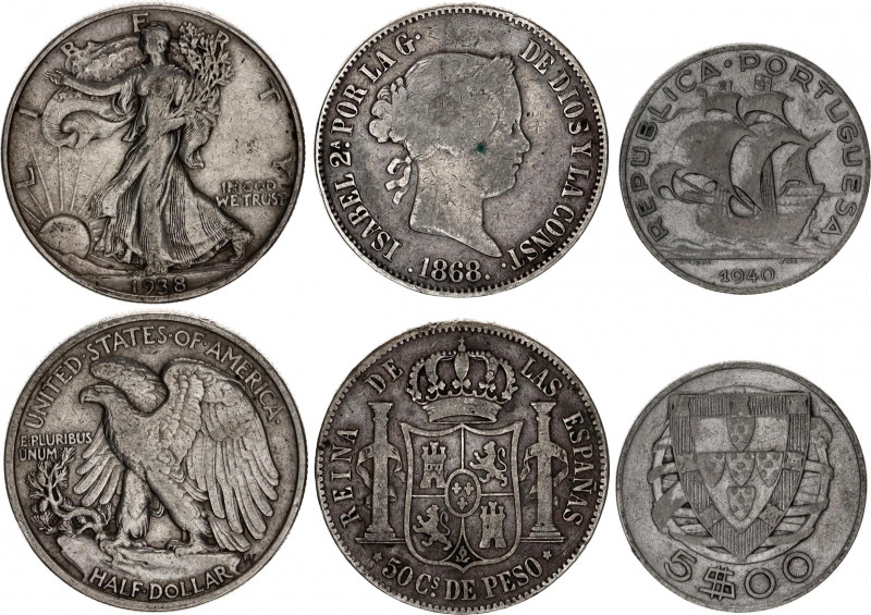 World Lot of 3 Silver Coins 1868 - 1940
Various Countries, Dates & Denomination...