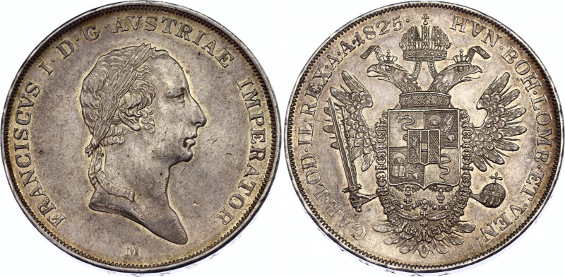 Italian States Kingdom of Lombardy-Venetia 1 Scudo 1825 M
C# 8.1; Silver; Franc...