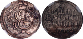 Russia - Prussia 1 Solid 1760 NGC AU Det
Bit# 785, KM# 286, Neum# 366, Diakov# 679; N# 120532; Silver