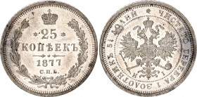 Russia 25 Kopeks 1877 СПБ HI
Bit# 154; Y# 23; N# 16510; Silver; Mint luster; AUNC