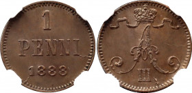 Russia - Finland 1 Penni 1888 NGC MS 63 BN
Bit# 253; Copper