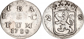 Netherlands Utrecht 2 Stuivers 1789
KM# 112; N# 24045; Silver; VF