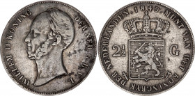 Netherlands 2-1/2 Gulden 1849
KM# 69.2; Silver; William II; VF-XF Toned