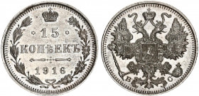 Russia 15 Kopeks 1916 BC
Bit# 143; Silver; UNC