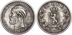 Norway 50 Ore 1895
KM# 356; N# 21165; Silver; Oscar II; AUNC