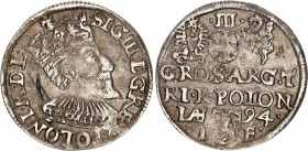 Poland 3 Groschen / Trojak 1594 Sigismund III Vasa
Iger O.94.9.r; Silver; Sigismund III Vasa (1587-1632); Mint: Olkusch (Olkusz); VF-XF