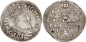 Poland 3 Groschen / Trojak 1596 Sigismund III Vasa
Iger O.96.1.d; Silver; Sigismund III Vasa (1587-1632); Mint: Olkusch (Olkusz); XF