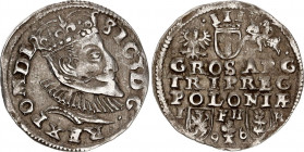 Poland 3 Groschen / Trojak 1596 Sigismund III Vasa
Iger P.96.8.b; Silver; Sigismund III Vasa (1587-1632); Mint: Posen (Poznan); XF