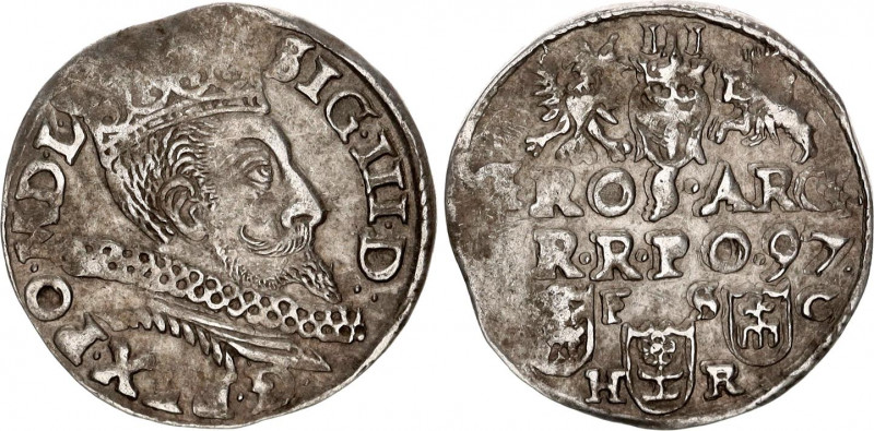 Poland 3 Groschen / Trojak 1597 Sigismund III Vasa
Iger B.97.3.a; Silver; Sigis...