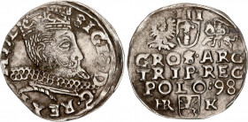 Poland 3 Groschen / Trojak 1598 Sigismund III Vasa
Iger W.98.2.d; Silver; Sigismund III Vasa (1587-1632); Mint: Fraustadt (Wschowa); XF