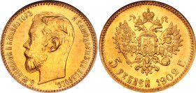 Russia 5 Roubles 1902 AP NGC MS 65
Bit# 29; Gold (.900), 4.30g. UNC.