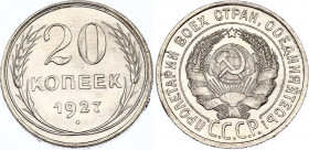 Russia - RSFSR 20 Kopeks 1927
Y# 88; Billon 3,62g.; UNC.