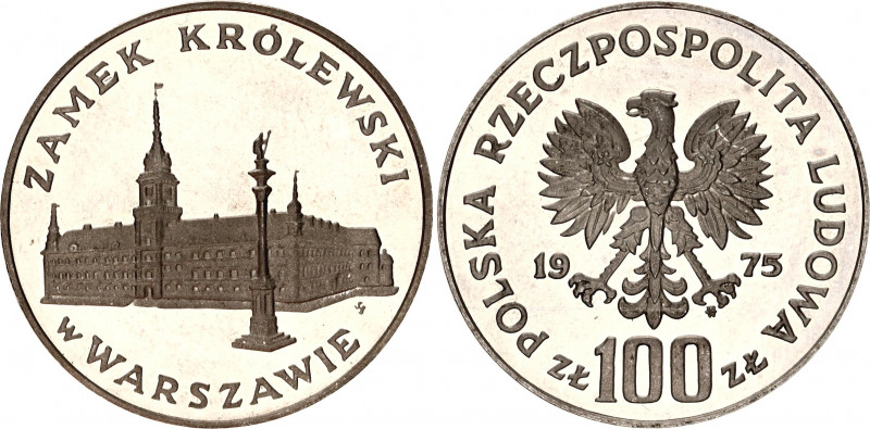 Poland 100 Zlotych 1975 MW
KM# 76; Silver., Proof; King's Palace in Warsaw