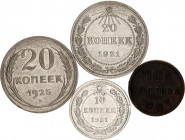 Russia - RSFSR 1/2 - 10 - 20 - 20 Kopeks 1921 - 1927
Silver & Copper; XF-AUNC