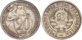 Russia - USSR 20 Kopeks 1932
Y# 97; Copper-Nickel 3,63g.; UNC.