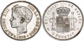 Spain 5 Pesetas 1899 (99) SGV
KM# 707; Silver; Alfonso XIII; AUNC/UNC