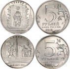 Russian Federation 2 x 5 Roubles 2016 ММД PCGS MS66
Nickel plated Steel; Capitals Liberated by Soviet Troops from Fascist Invaders: Tallinn & Riga; U...