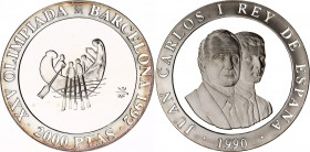 Spain 2000 Pesetas 1990
KM# 865; Silver., Proof; 1992 Summer Olympics in Barcelona; With original package & certificate