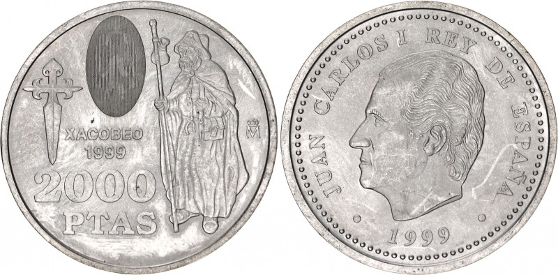 Spain 2000 Pesetas 1999
KM# 1011; Silver; Jubilee Year of St. James – Holy Year...