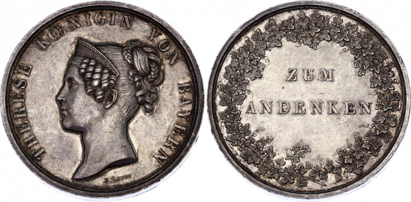 German States Bavaria Maria Theresa of Habsburg Opus Medal 1816 - 1868
Silver; ...