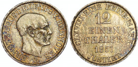 German States Hannover 1/12 Taler 1851 B
KM# 206; N# 32591; Silver; Ernst August; UNC with amazing toning