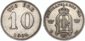 Sweden 10 Ore 1904 EB
KM# 755; N# 13443; Silver; Oscar II; AUNC-