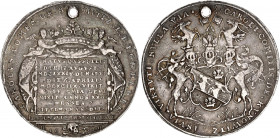 German States Hessen-Kassel Silver Medal on the Death of the Oberwachtmeister Karl Graf Kunowitz from Moravia / Schautaler 1698 Rare
Hoffm. 1639, Sch...