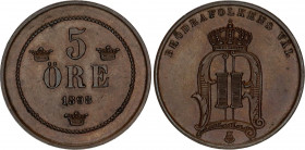 Sweden 5 Ore 1898
KM# 757; Oscar II; AUNC-