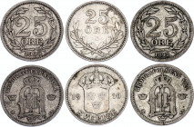 Sweden Lot of 25 Ore 1898 - 1910
N# 1505; N# 7575; Silver; VF-XF