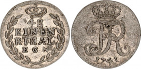 German States Prussia 1/48 Taler 1741 EGN
KM# 229, Olding FR# 141 b, Schr# 770, Kluge# 185; Silver; Frederick II the Great; XF