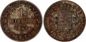 German States Saxe-Coburg-Gotha 1 Groschen 1841 G
KM# 88; AKS# 90; Silver; Ernest I; XF