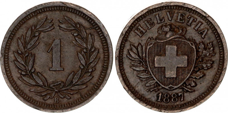 Switzerland 1 Rappen 1889 B
KM# 3.1; Schön# 15; N# 161; Bronze; Mint: Bern; AUN...