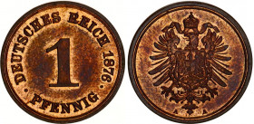 Germany - Empire 1 Pfennig 1876 A
KM# 1, AKS# 20, J# 1, Schön DM# 1, Neum# 35; N# 3410; Copper; Wilhelm I; UNC