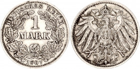 Germany - Empire 1 Mark 1907 D
KM# 14; Silver; XF