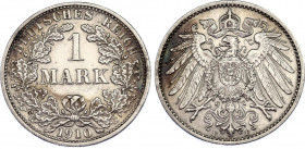 Germany - Empire 1 Mark 1910 F
KM# 14, J# 17; Silver, AU-UNC.