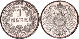 Germany - Empire 1 Mark 1914 E NGC MS 64
KM# 14; AKS# 2; J. 17; Silver; Wilhelm II; Mint: Muldenhutten; UNC