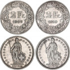 Switzerland 2 x 2 Francs 1909 - 1910 B
KM# 21; Schön# 29; N# 188; Silver; Mint: Bern; VF-XF