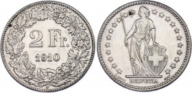 Switzerland 2 Francs 1910 B
KM# 21, HMZ 2# 1202, Divo/Tob19# 304, Schön# 29, Y# 32; N# 188; Helvetia; XF