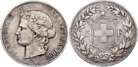 Switzerland 5 Francs 1895 B
KM# 34, HMZ 2# 1198, Divo/Tob19# 297, Schön# 30, Y# 33; N# 192; Silver; Helvetia; VF