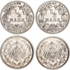 Germany - Empire 2 x 1/2 Mark 1915 - 1916
KM# 17; AKS# 6; J. 16; Silver; Wilhelm II; XF-AUNC