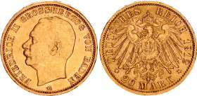 Germany - Empire Baden 20 Mark 1912 G
KM# 284, J# 192; Friedrich II; Gold (.900), 7.96g. AUNC