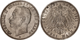 Germany - Empire Baden 3 Mark 1911 G
KM# 280; Silver; Friedrich II; XF/AUNC