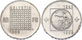 Switzerland 20 Francs 1998 B
HMZ 2# 1221j, KM# 80; N# 26284; Silver; 200th anniversary of the Helvetic Republic; Proof