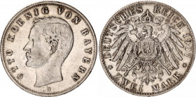 Germany - Empire Bavaria 2 Mark 1907 D
KM# 913; Silver; Otto; XF