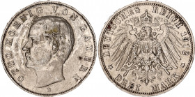 Germany - Empire Bavaria 3 Mark 1912 D
KM# 996; Silver; Otto; XF-