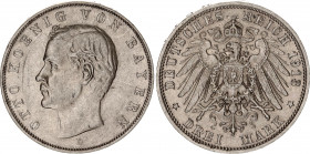 Germany - Empire Bavaria 3 Mark 1913 D
KM# 996; Silver; Otto; XF