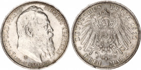 Germany - Empire Bavaria 3 Mark 1911 D
KM# 998; Silver; 90th Birthday of Prince Luitpold; UNC with mint luster