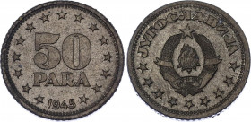 Yugoslavia 50 Para 1945
KM# 25; Zinc, UNC, rare coin in this condition.