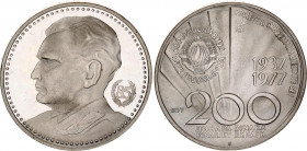 Yugoslavia 200 Dinara 1977
KM# 64; Silver; Tito's 85th Birthday; With original leather package & certificate