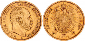 Germany - Empire Prussia 20 Mark 1872 A
KM# 501, J# 243; Wilhelm I v. Preussen; Gold (.900), 7.96g. AUNC
